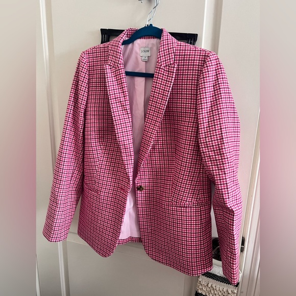 J. Crew Factory Jackets & Blazers - Pink houndstooth blazer J crew factory